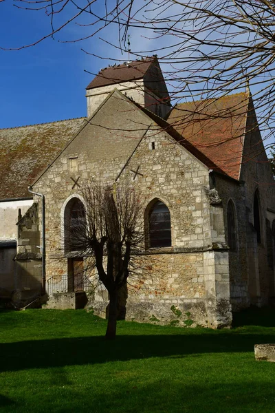 Arthies Frankrike Februari 2021 Den Pittoreska Kyrkan Saint Aignan — Stockfoto