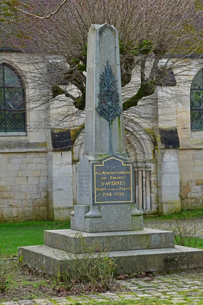 Avernes Fransa Şubat 2021 Saint Lucien Kilisesi Savaş Anıtı — Stok fotoğraf