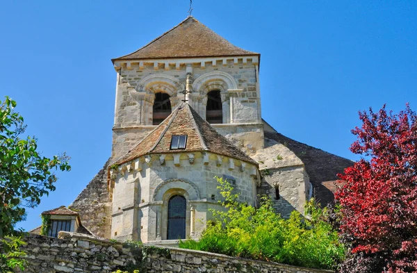 Fontenay Saint Pere Francja Kwiecień 2017 Kościół Denisa — Zdjęcie stockowe