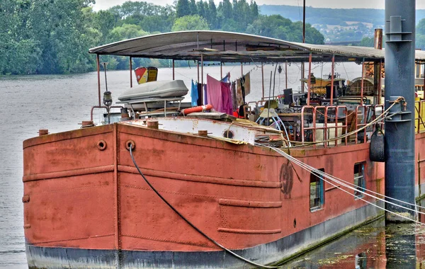 Conflans Sainte Honorine France June 2017 Barge Seine River — Stock Photo, Image