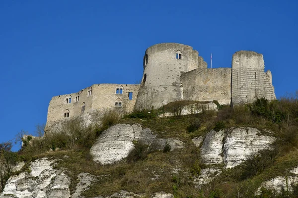 Les Andelys Frankrike Mars 2021 Slottet Chateau Gaillard — Stockfoto