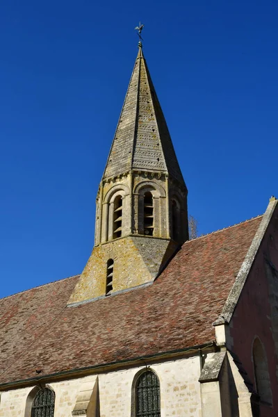 Feucherolles France March 2021 Sainte Genevieve Church — стокове фото