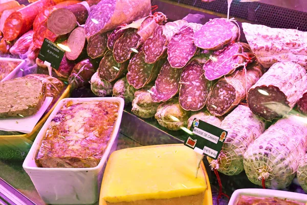 Versalles Francia Febrero 2021 Carnes Cocidas Mercado — Foto de Stock