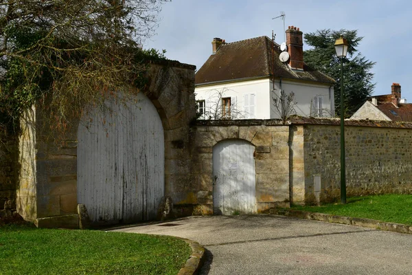 Avernes França Fevereiro 2021 Pitoresco Centro Aldeia — Fotografia de Stock