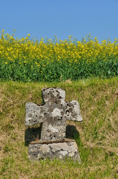 Lainville Vexin France June 2017 Stone Cross Village — 图库照片