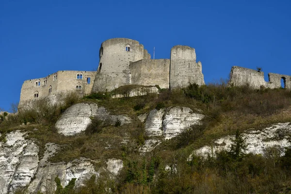 Les Andelys Francia Marzo 2021 Castello Chateau Gaillard — Foto Stock