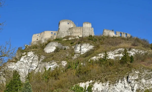 Les Andelys Frankrike Mars 2021 Slottet Chateau Gaillard — Stockfoto