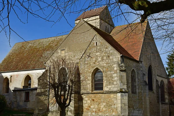 Arthies Frankreich Februar 2021 Die Malerische Kirche Saint Aignan — Stockfoto