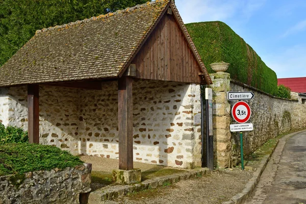 Dit Joli Village France Feb 2021 Bus Stop Village Centre — стоковое фото