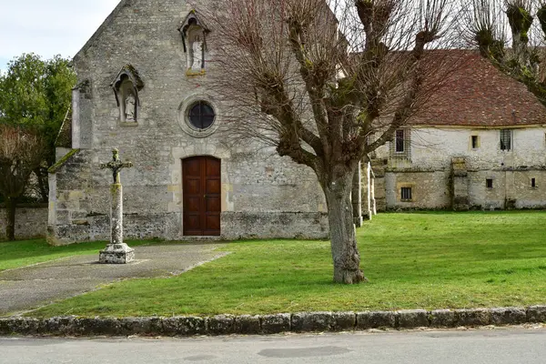 Gadancourt Франція February 2021 Церква Святого Мартіна — стокове фото
