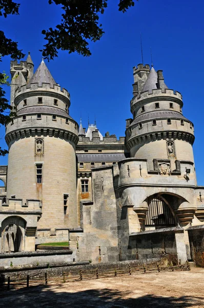 Pierrefonds Francia Aprile 2017 Storico Castello Restaurato Eugene Viollet Duc — Foto Stock