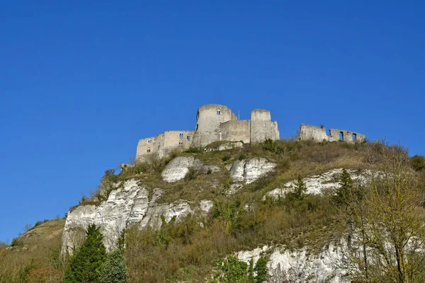 Les Andelys Frankrike Mars 2021 Slottet Chateau Gaillard — Stockfoto