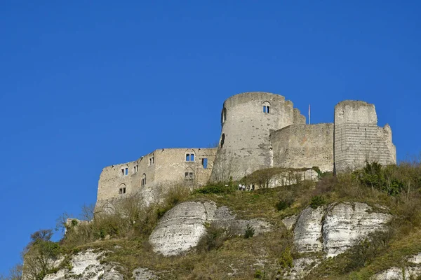 Les Andelys Francia Marzo 2021 Castello Chateau Gaillard — Foto Stock
