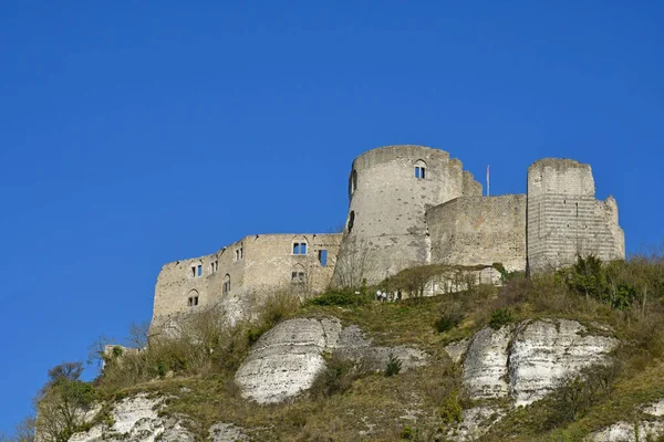 Les Andelys Frankrike Mars 2021 Slottet Chateau Gaillard — Stockfoto