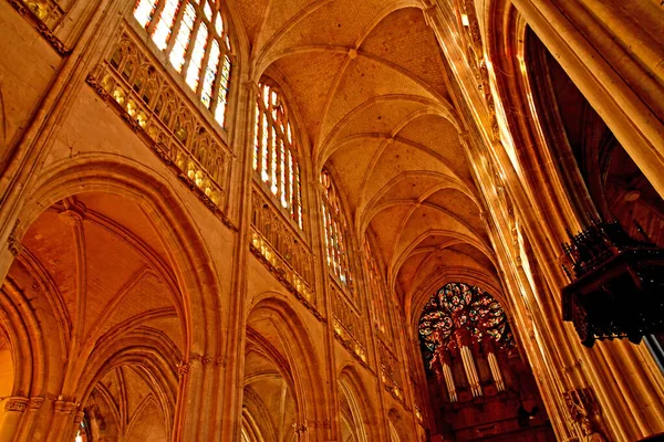 Vernon Frankrike Mars 2021 Notre Dame Kollegial Kyrka — Stockfoto