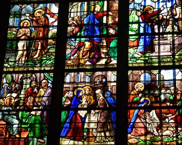 Herblay Sur Seine France February 2021 Window Saint Martin Church — 图库照片