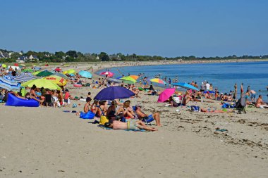 Sarzeau, France - june 6 2021 : the Suscinio beach  clipart