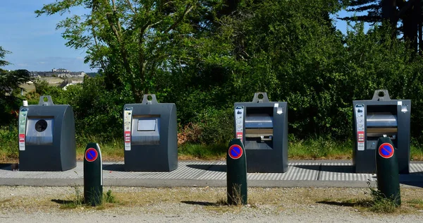 Arzon France Juin 2021 Poubelles Sélectives Port Crouesty — Photo