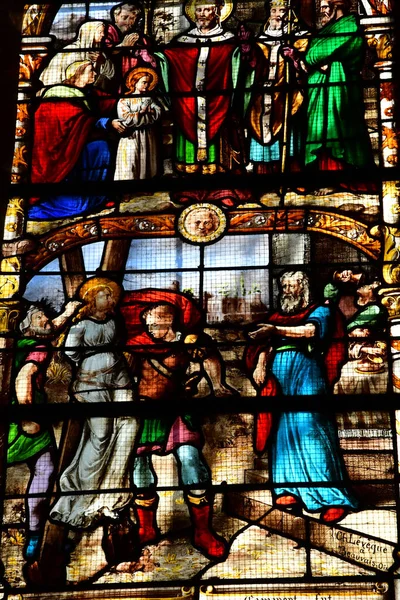 Herblay Sur Seine Frankreich Februar 2021 Fenster Der Kirche Saint — Stockfoto