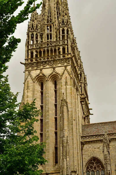 Quimper Franciaország Május 2021 Szent Corentin Katedrális — Stock Fotó
