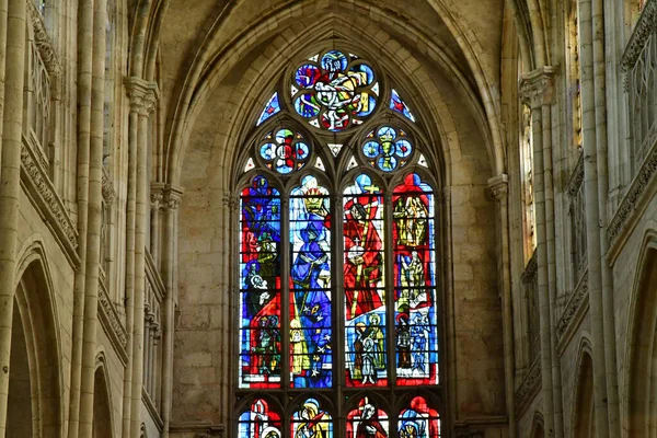 Les Andelys Francja Czerwca 2021 Kolegialny Kościół Notre Dame — Zdjęcie stockowe