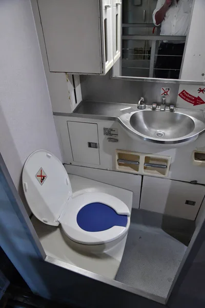 Bourget France July 2021 Toilet Boeing 747 Air Space Museum — 图库照片