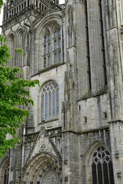 Quimper France May 2021 Saint Corentin Cathedral — Stock Photo, Image