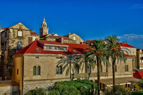 Korcula Croatia September 2021 Picturesque Town Walls — Stock Photo, Image