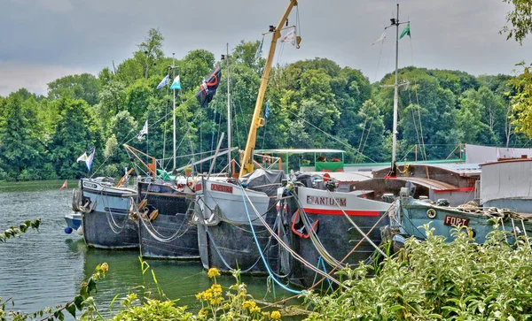 Conflans Sainte Honorine France June 2017 Barge Seine River — Stock Photo, Image