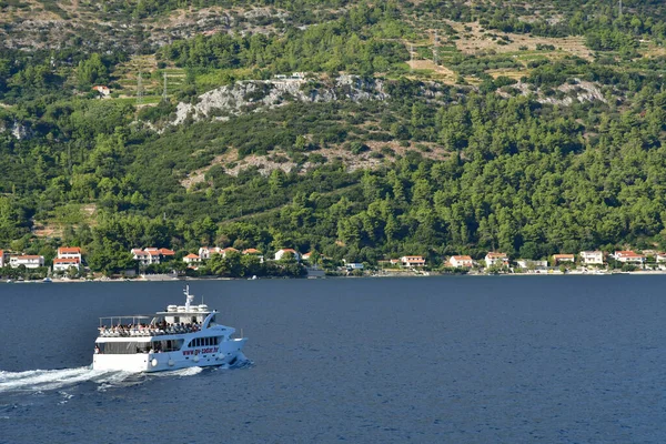 Korcula Κροατία Σεπτεμβρίου 2021 Θέα Της Ακτής Της Δαλματίας Από — Φωτογραφία Αρχείου