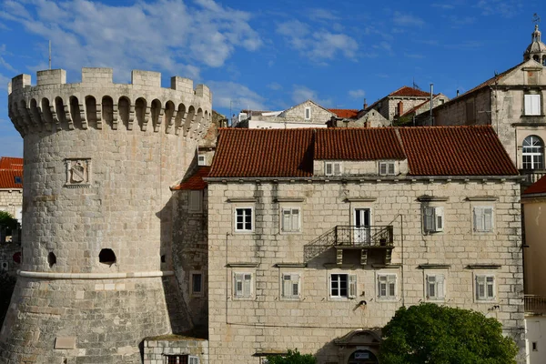 Korcula Kroatië September 2021 Pittoreske Stadsmuren — Stockfoto