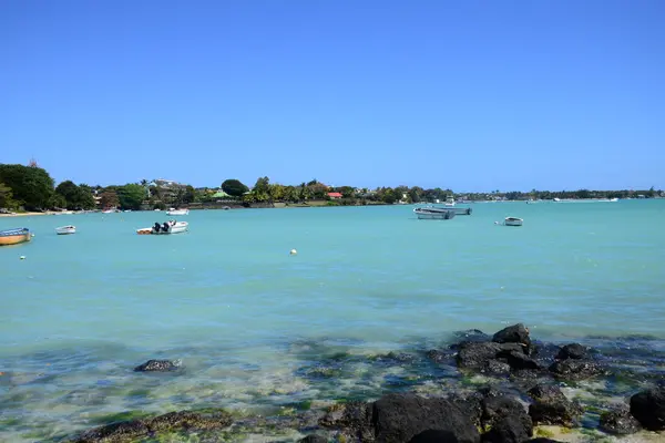 África, gran costa de la bahía en Isla Mauricio — Foto de Stock