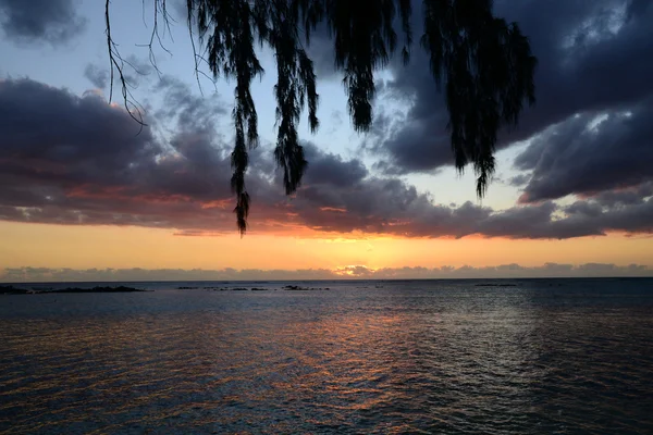 África, puesta de sol en Mont Choisy en Mauricio — Foto de Stock