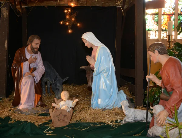 France, nativity scene in Triel sur Seine church — Stock Photo, Image