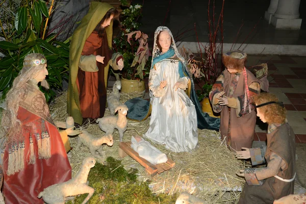 Picardie, the nativity scene in Saint Jean aux Bois church — Stock Photo, Image