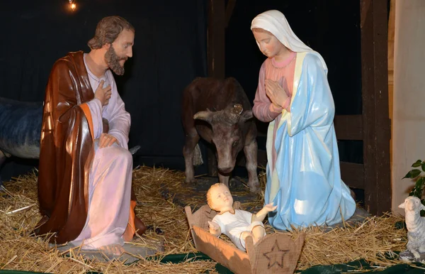 Frankrijk, kerststal in triel sur seine kerk — Stockfoto