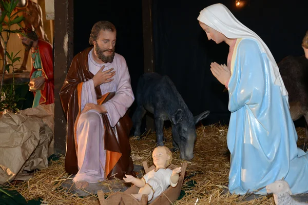 Frankrijk, kerststal in triel sur seine kerk — Stockfoto