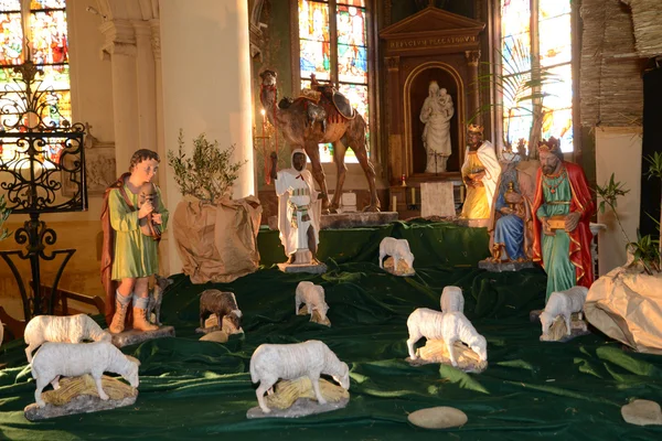 Frankrijk, kerststal in triel sur seine kerk — Stockfoto