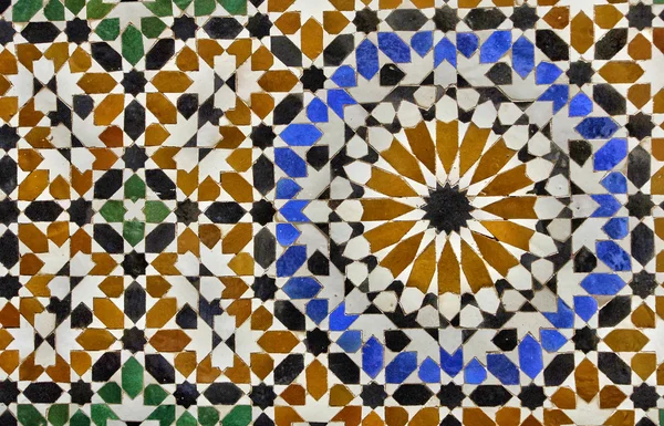 Марокко, мозаїка деталізацію у старому палаці в Марракеш — стокове фото