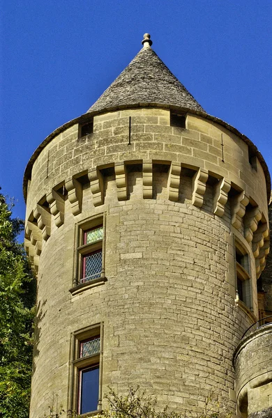 Frankrijk, de middelbare leeftijd kasteel van Puymartin — Stockfoto