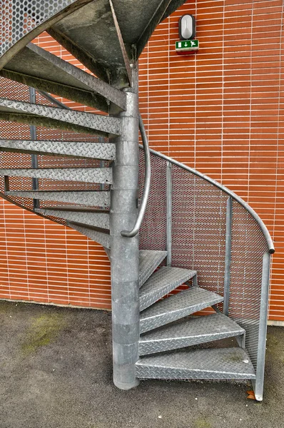 Metal emergency  staircase in concern of Ile de France — Stock Photo, Image