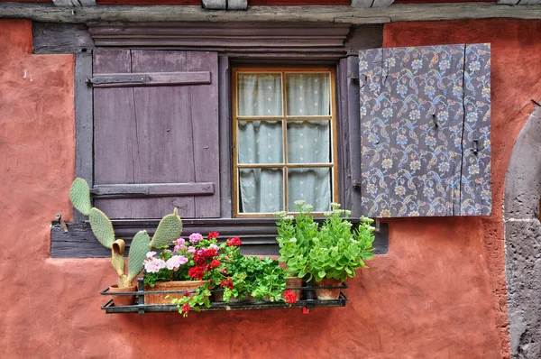 Γαλλία, γραφικό παλιό σπίτι σε eguisheim στην Αλσατία — Φωτογραφία Αρχείου
