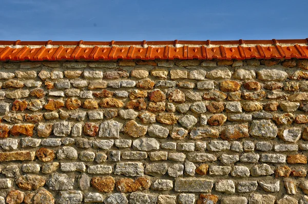 França, detalhe de um muro de pedra — Fotografia de Stock