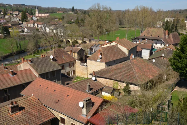 France, village pittoresque de Châteauneuf en Saône et Loire — Photo