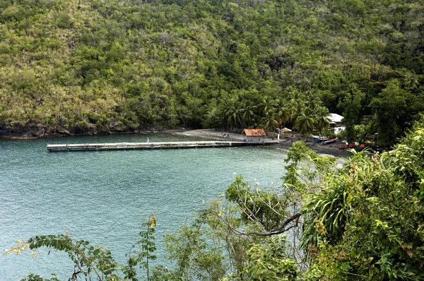 Ландшафт Les Anses d Arlet, Grande Anse in Martinique — стоковое фото
