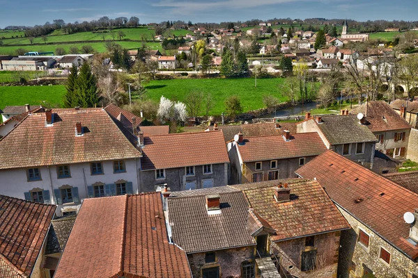 Franciaország, festői falu Chateauneuf Saone et Loire — Stock Fotó