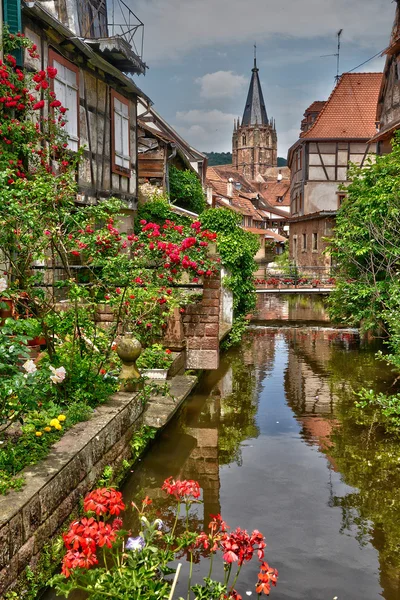 A festői város Wissembourg Bas-Rhin, Franciaország — Stock Fotó