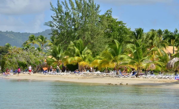 Martinique, pittoreska byn Sainte Anne i Västindien — Stockfoto