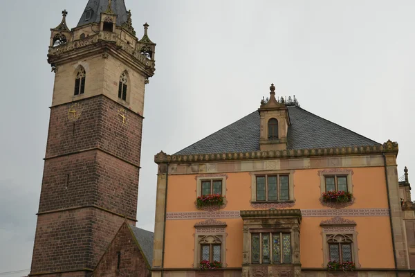 Bas-rhin, malebná města Obernai v Alsasku — Stock fotografie
