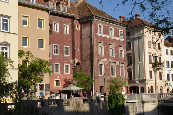 Slovinsko, malebné a historické město Lublaň — Stock fotografie